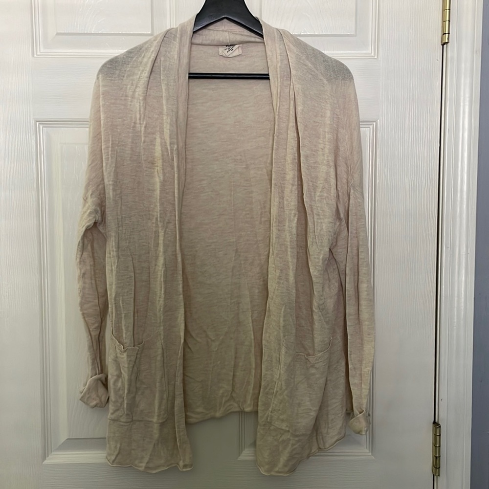 Billabong lightweight tan/cream cardigan sweater